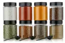DGCON Multipurpose Unbreakable Plastic Transparent Storage Containers for Kitchen Airtight Masala Box Dabba Spice, Cereal, Dry Fruits Spice Box 250 Ml Round with Spoons (Set of 6 Pcs)