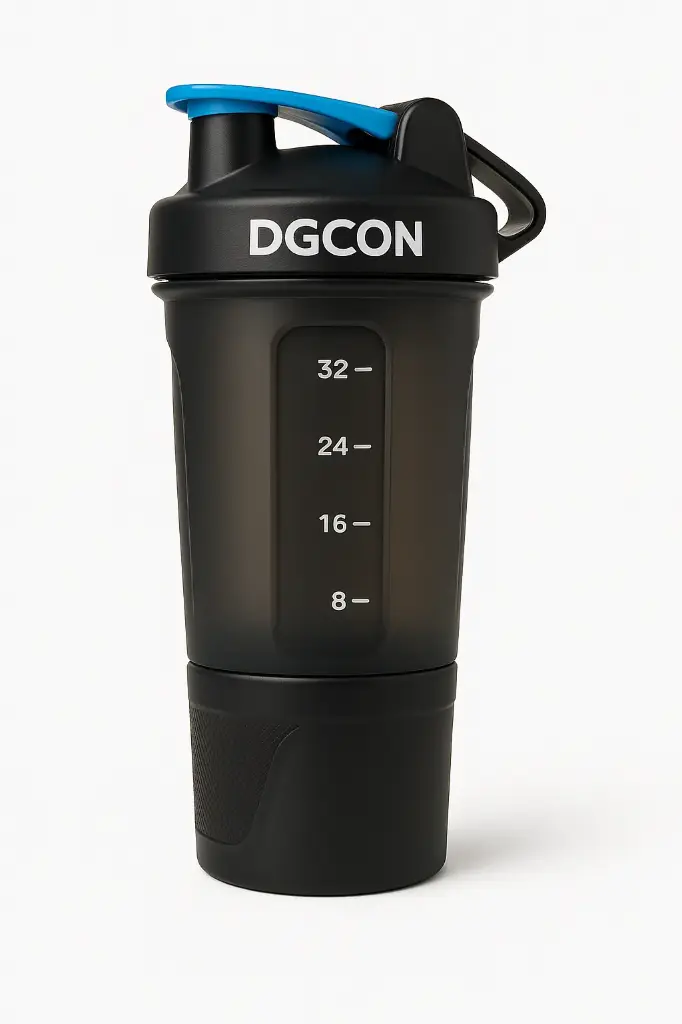 DGCON FIT Pro Shaker Series, Black, 650 Ml, Sipper Bottle With Whisk Ball, 100% Leakproof, Un-Breakable, Bpa Free Protein Shaker Bottle - Plastic